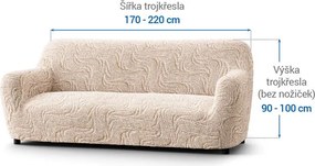 Bielastické poťahy BRILLANTE béžové trojkreslo (š. 170 - 220 cm)
