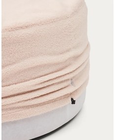 Svetloružový taburet z textílie buklé Kaeli – Kave Home