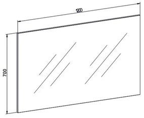 Mereo, Zrkadlo 1200x700x20 mm, MER-CN691