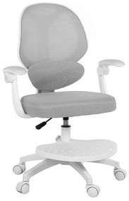 Detská otočná stolička Neoseat JUNI 009 s podnožou — látka, sivá