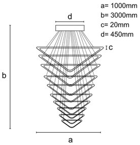 LED Stmievateľný luster na lanku LED/385W/230V 3000-6500K + diaľkové ovládanie