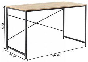 Tempo Kondela Písací stôl, dub/čierna, 90x60 cm, MELLORA