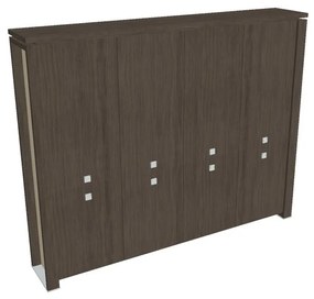 Vysoká skriňa Verno+ S 260 x 46 x 210 cm, dub antracit / vanilka