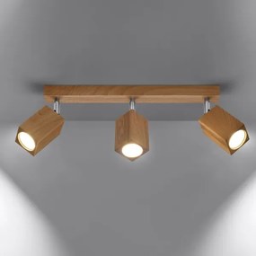 Sollux SL.1037 - Bodové svietidlo KEKE 3xGU10/40W/230V dub