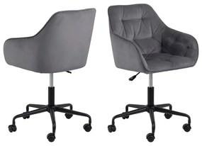 Sivá kancelárska stolička so zamatovým povrchom Actona Brooke