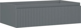Mexen Rivel, kúpeľňová skrinka 80 cm, 1 zásuvka, drážkovaná, grafitová matná, 91A20-08023-1-BF66