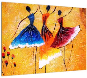 Sklenený obraz - Olejomaľba, baletky (70x50 cm)