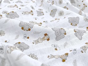 Bavlnená plienka Sloník a žirafka | 90x100