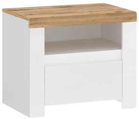 Konsimo Sp. z o.o. Sp. k. Nočný stolík DAMINO 50,5x50 cm biela/hnedá KO0101
