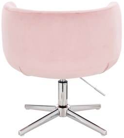 LuxuryForm DESIGN Kreslo MONTANA VELUR na striebornom kríži - ružové