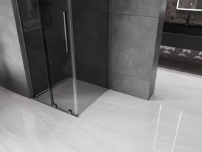 Mexen Velar L, sprchový kút s posuvnými dverami 120 x 120 cm, 8mm šedé sklo, grafit brúsený, 871-120-120-43-66