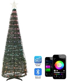 Vianočný stromček s viacfarebnými inteligentnými LED svetielkami a aplikáciou 188 cm SAARLOQ Beliani