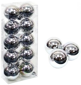 Strieborné vianočné ozdoby v súprave 10 ks Casa Selección Navidad, ø 5 cm