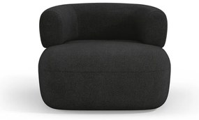 Čierne kreslo z textílie buklé Jenny – Micadoni Home