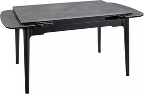 Jedálenský rozkladací stôl Sento 120/180 cm keramika sivý mramor/čierny