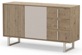 Nízka komoda v dekore duba v sivo-prírodnej farbe 140x80 cm Millay – Marckeric
