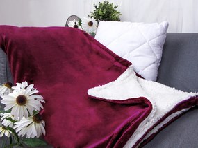 XPOSE® Mikroplyšová deka Exclusive s baránkom - vínová 200x230 cm
