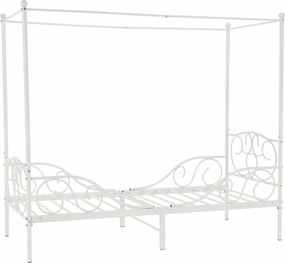 Kovová jednolôžková posteľ s roštom Adelisa 90x200 cm - biela