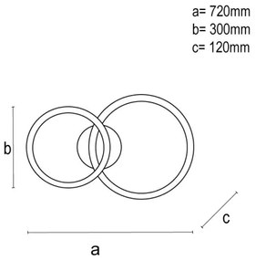 LED Stmievateľný prisadený luster LED/110W/230V 3000-6500K + diaľkové ovládanie