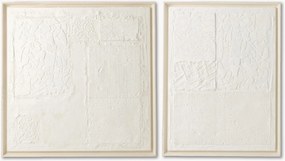 Nástenné dekorácie Plaster Pinewood White, 2 ks