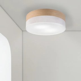 Stropné svietidlo SIRJA WOOD 2xE27/15W/230V pr. 45 cm biela/dub