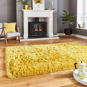 Žltý ručne tuftovaný koberec Think Rugs Polar PL Yellow, 80 × 150 cm