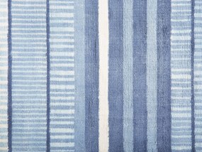 Viskózový koberec 140 x 200 cm modrá/biela YARDERE Beliani