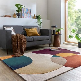 Fialový ručne tkaný vlnený koberec 120x170 cm Glow Purple Multi – Flair Rugs