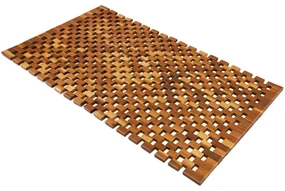 Casaria Kúpeľňová predložka CUBE, akáciové drevo 80x50x1cm, hnedá