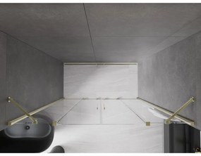 Mexen Velar Duo, posuvné dvere do otvoru 180x200 cm, 8mm číre sklo, zlatá lesklá, 871-180-000-02-50