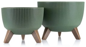 Súprava 2 kvetináčov Rosa Linea zelená