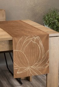 Dekorstudio Elegantný zamatový behúň na stôl BLINK 12 hnedý Rozmer behúňa (šírka x dĺžka): 35x180cm