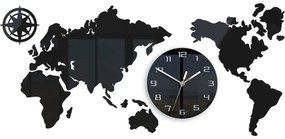 Nástěnné samolepící hodiny Maply 80x40 cm černé