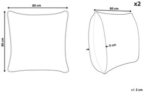 Sada 2 vankúšov z mikrovlákna s vysokým profilom 80 x 80 cm ERRIGAL Beliani
