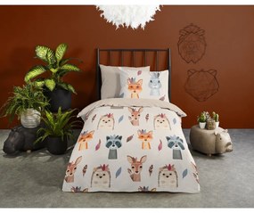 Hnedé/béžové bavlnené detské obliečky na jednolôžko 140x200 cm Rave – Good Morning