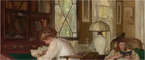 Obraz - Edmund Tarbell, Josephine and Mercie, reprodukcia (120x50 cm)