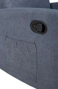 Relaxačné polohovacie TV kreslo FIORE — látka, sivá, nosnosť 130 kg