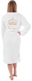 Dekorstudio Dámsky vyšívaný župan s nádpisom Queen White Varianta: L/XL