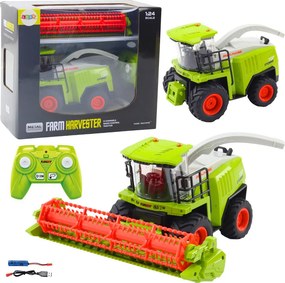 LEAN Toys Poľnohospodársky kombajn s žacím ústrojím na obilie, diaľkovo ovládaný RC 2,4 GHz