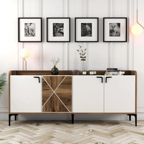 Konzolový stolík Venedik - Walnut, White