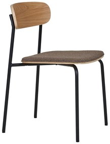 Čierna/hnedá stohovateľná jedálenská stolička v dekore jaseňa Estepona – House Nordic
