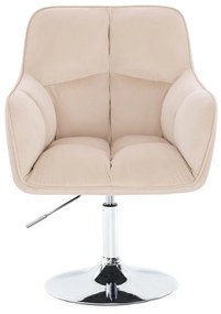 LuxuryForm DESIGN Kreslo AMALFI VELUR na striebornom tanieri - krémové