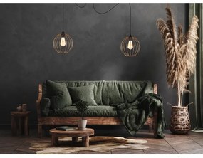 Luster na lanku MATT 2xE27/60W/230V pavúk čierna/medená