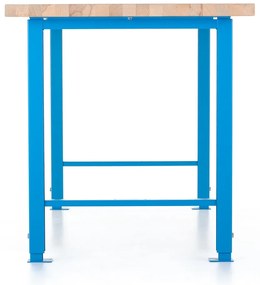Výškovo nastaviteľný dielenský stôl Basic 120 x 80 cm, modrá