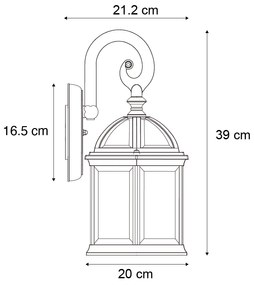 Klasické vonkajšie nástenné svietidlo antická zelená IP44 - Glasgow