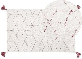 Bavlnený koberec 80 x 150 cm biely SAKARYA Beliani