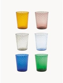 Súprava ručne vyrobených pohárov na vodu Veneziano, 6 dielov