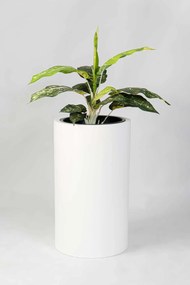 Okrúhly kvetináč ESTRA, výška 60 cm, biely mat