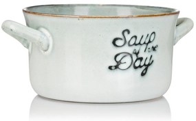 Kameninová miska na polievku Soup 500 ml svetlosivá