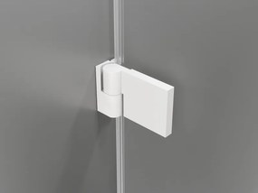 Mexen Lunar-B, Otočné ľavé sprchové dvere 120 cm, 8mm číre sklo, biely profil, 832S-120-050-20-00-L